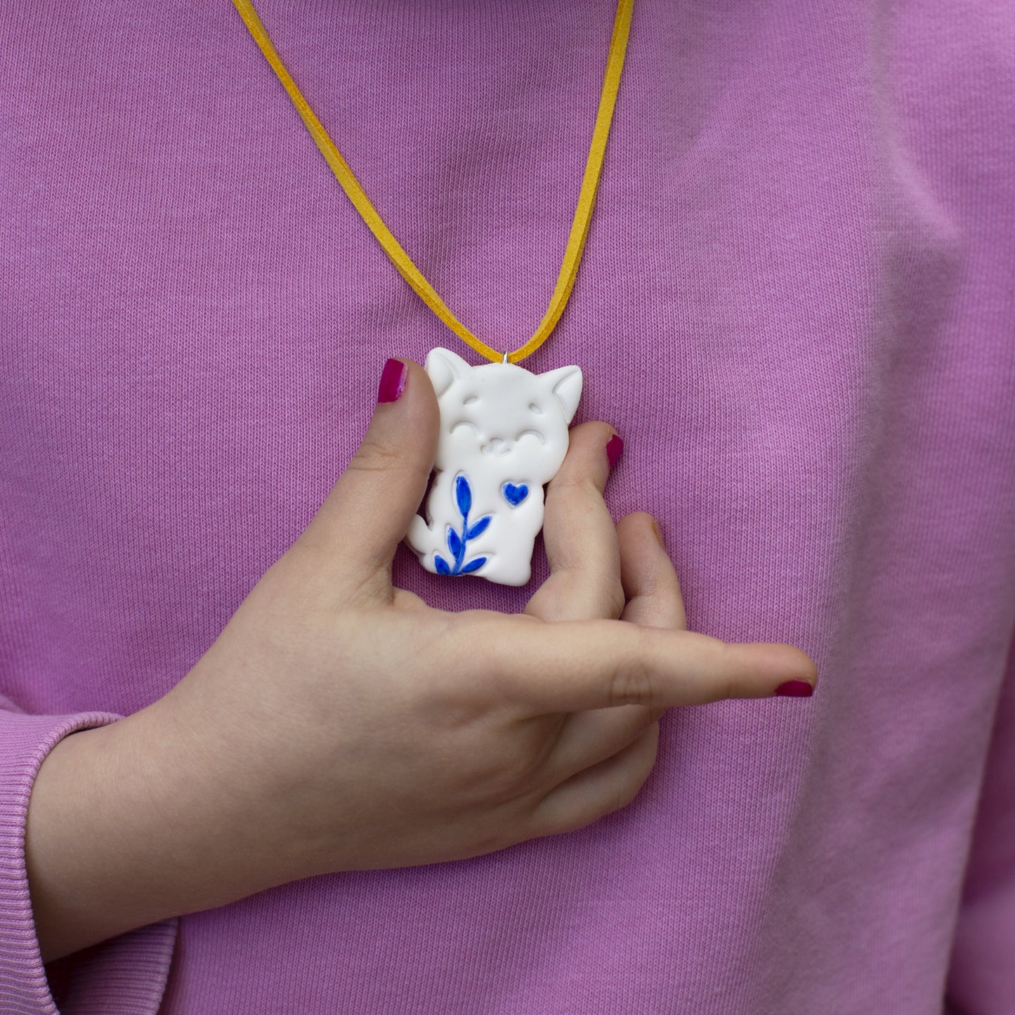 Children's Persian-Inspired Mother-Daughter Kitten Necklace