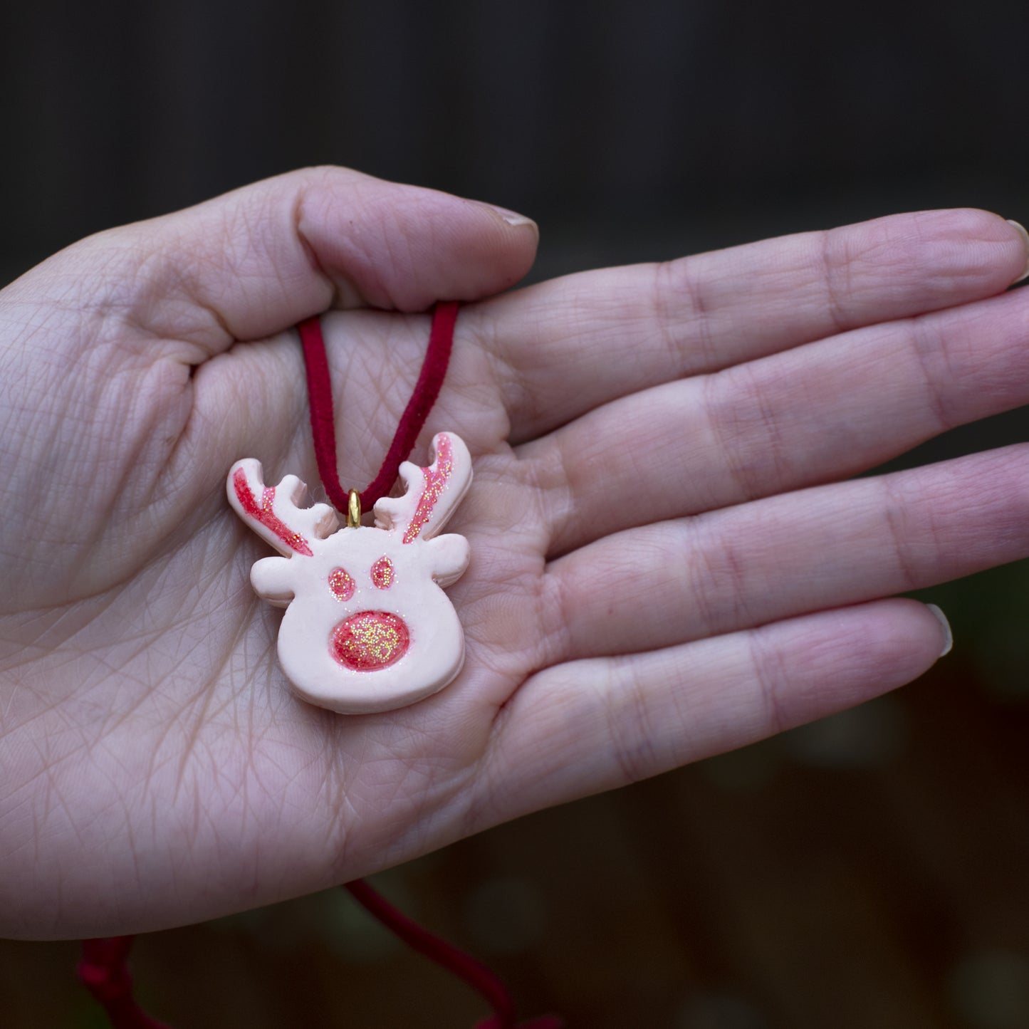 Reindeer Children's Christmas Necklace