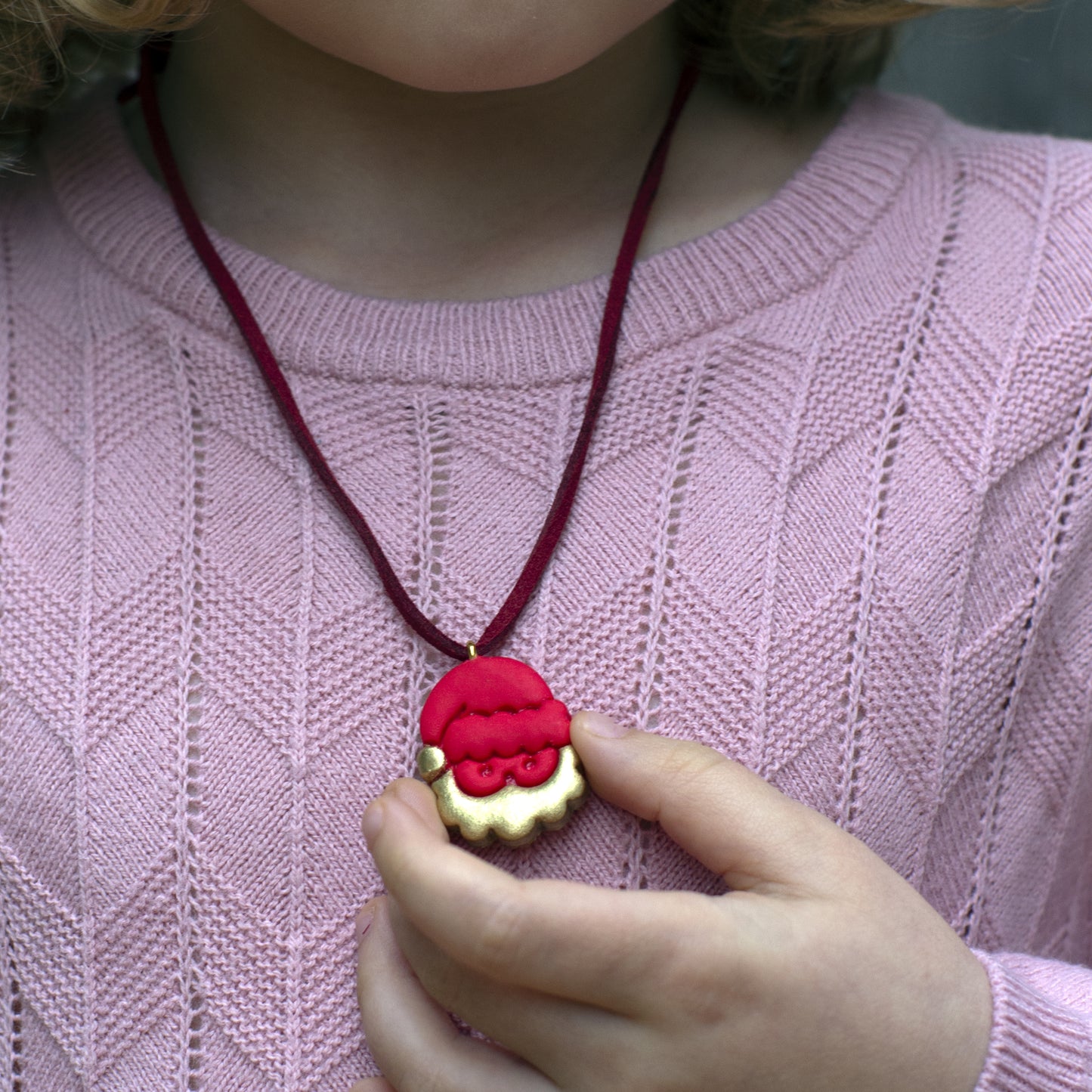 Children Handmade Santa Necklace