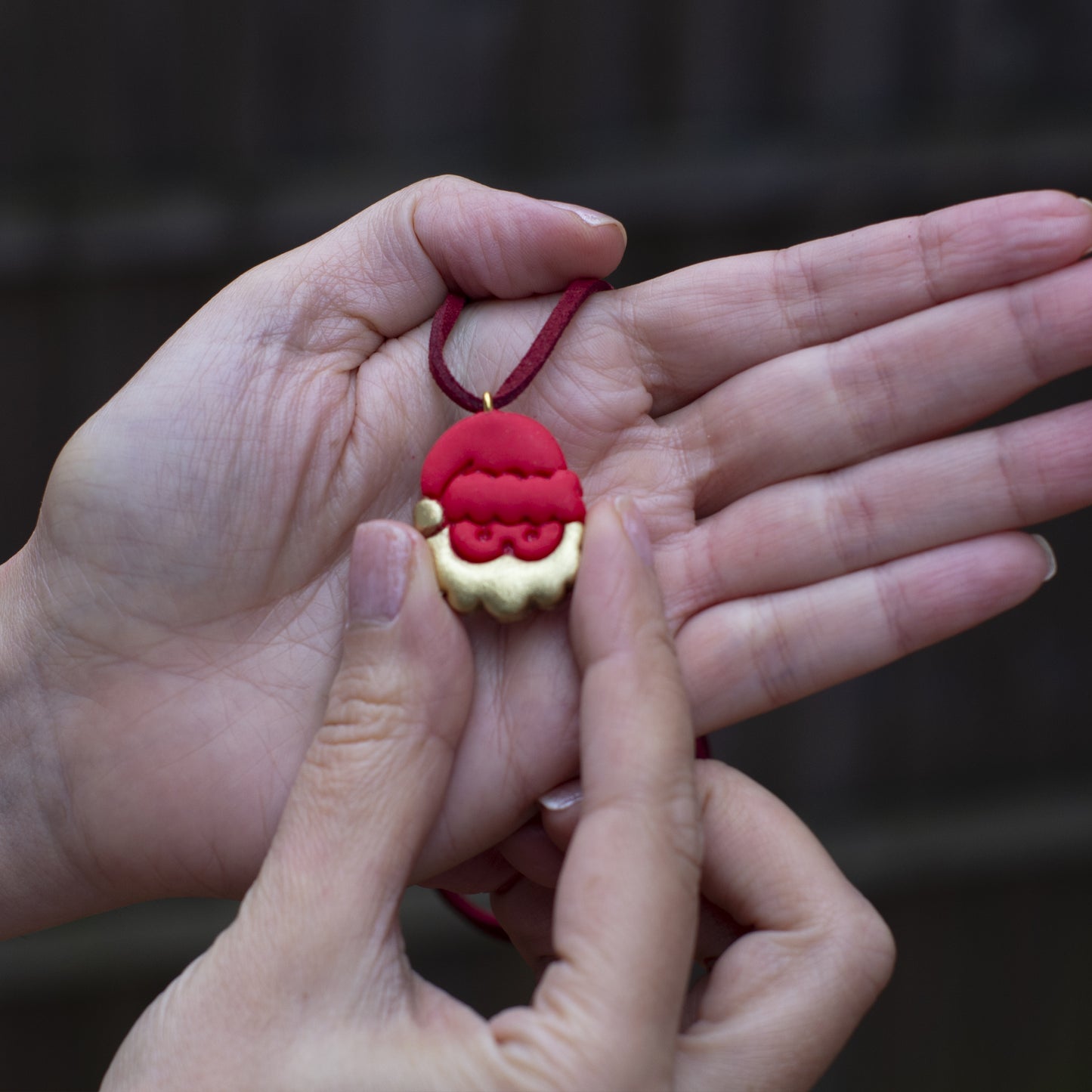 Children Handmade Santa Necklace
