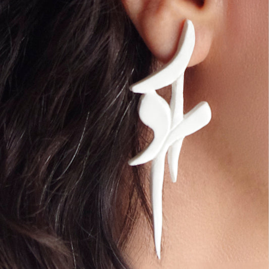 Elegant Handmade Farsi Calligraphy 'Mother' Earrings