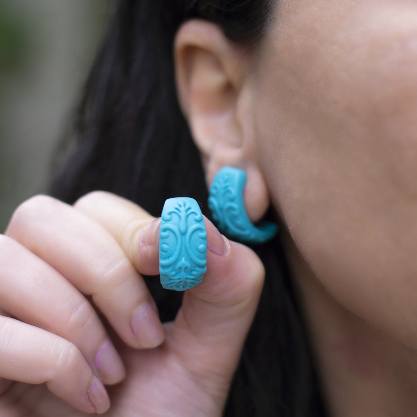 Persian Inspired Arabesque Hoop Earrings