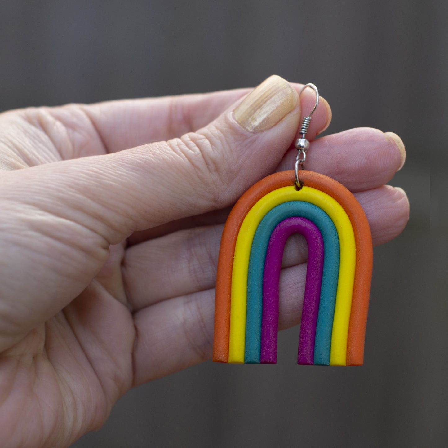 Vibrant Rainbow Statement Earrings
