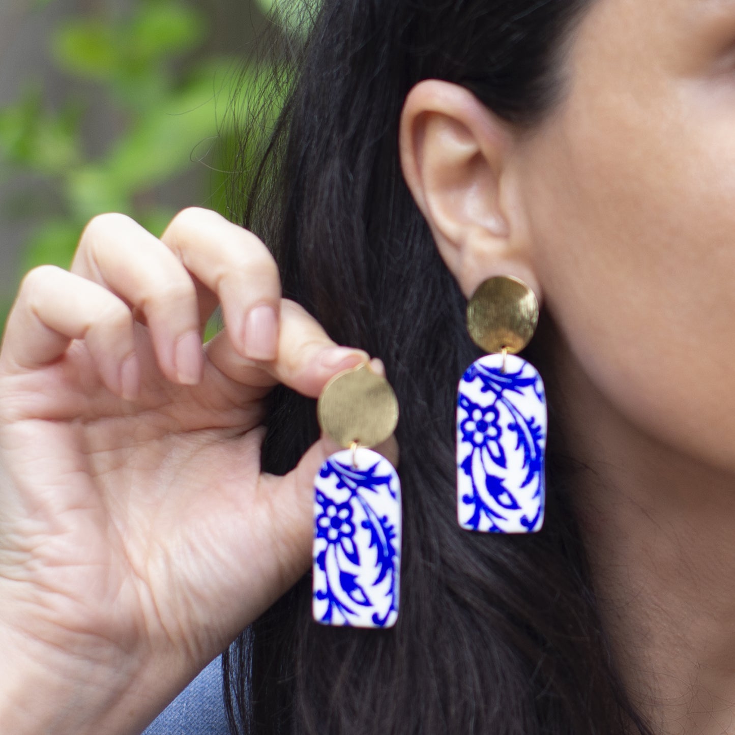 Tazhib Persian Blue Earrings