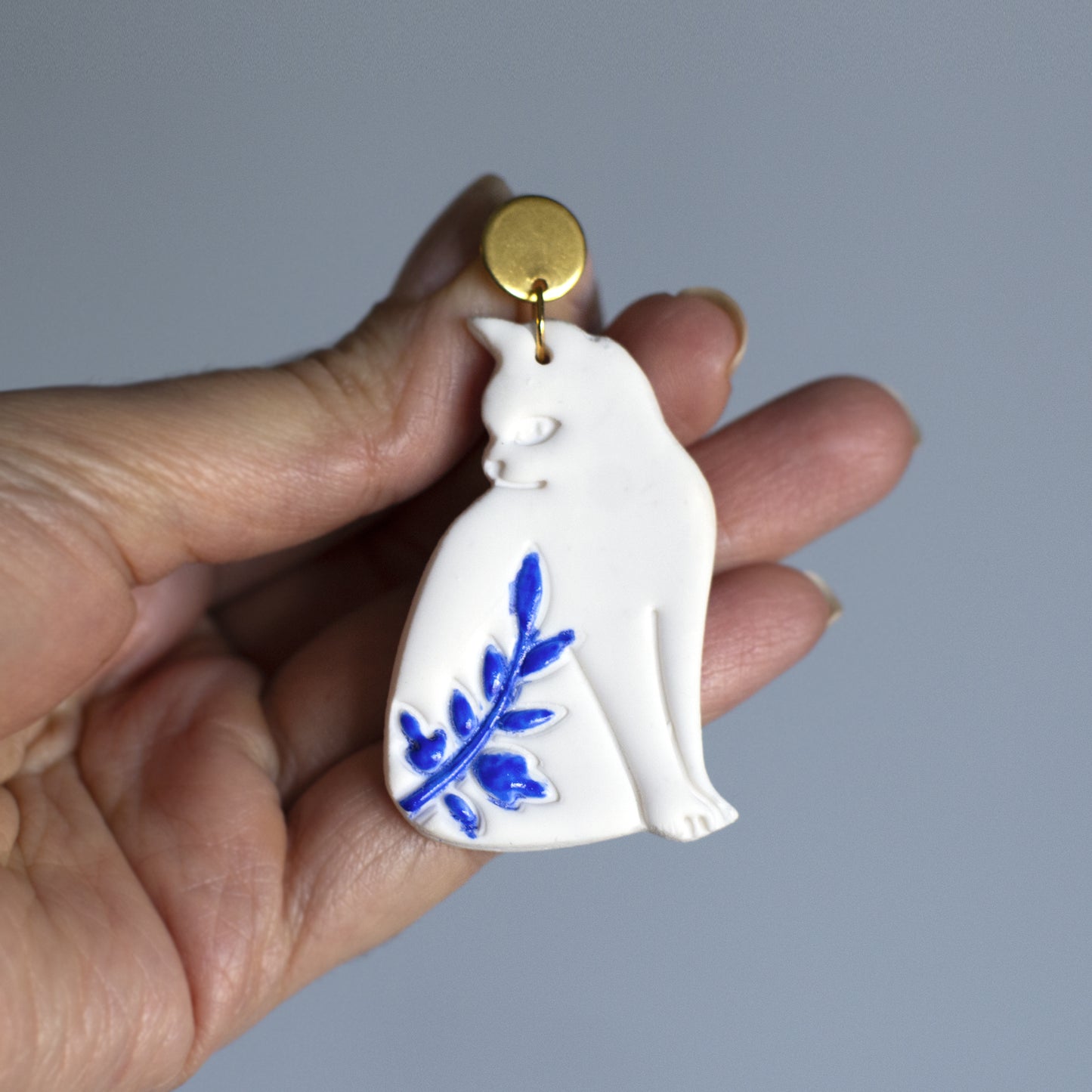 Persian Tile-Inspired Cat Elegance Earrings