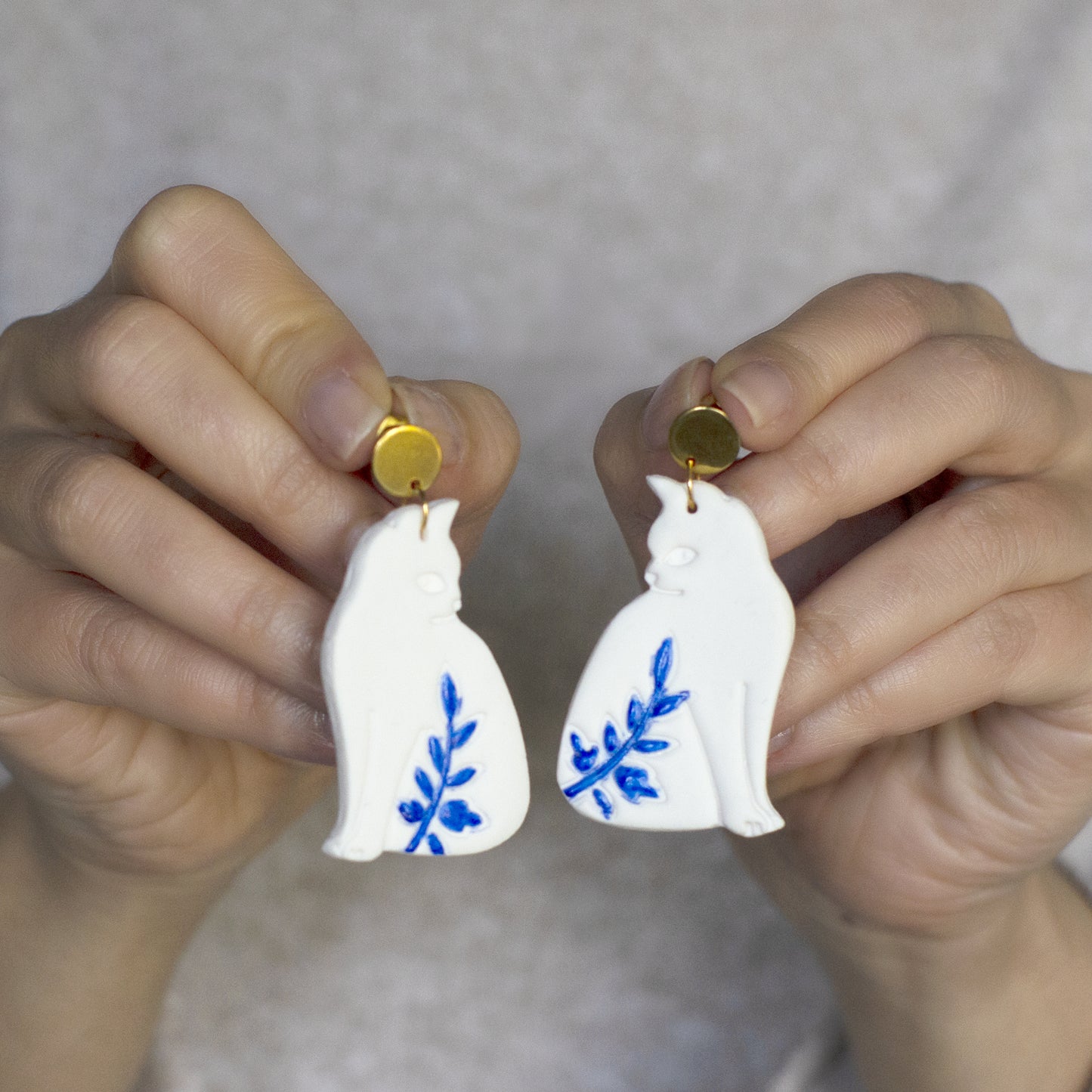Persian Tile-Inspired Cat Elegance Earrings