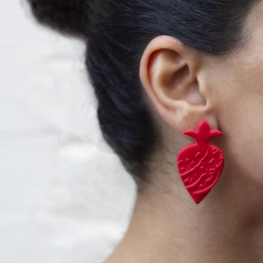 Yalda Pomegranate Earrings With Farsi Poem, عشق همه بهانه از توست
