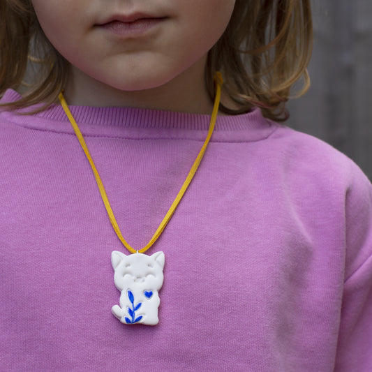 Children's Persian-Inspired Mother-Daughter Kitten Necklace